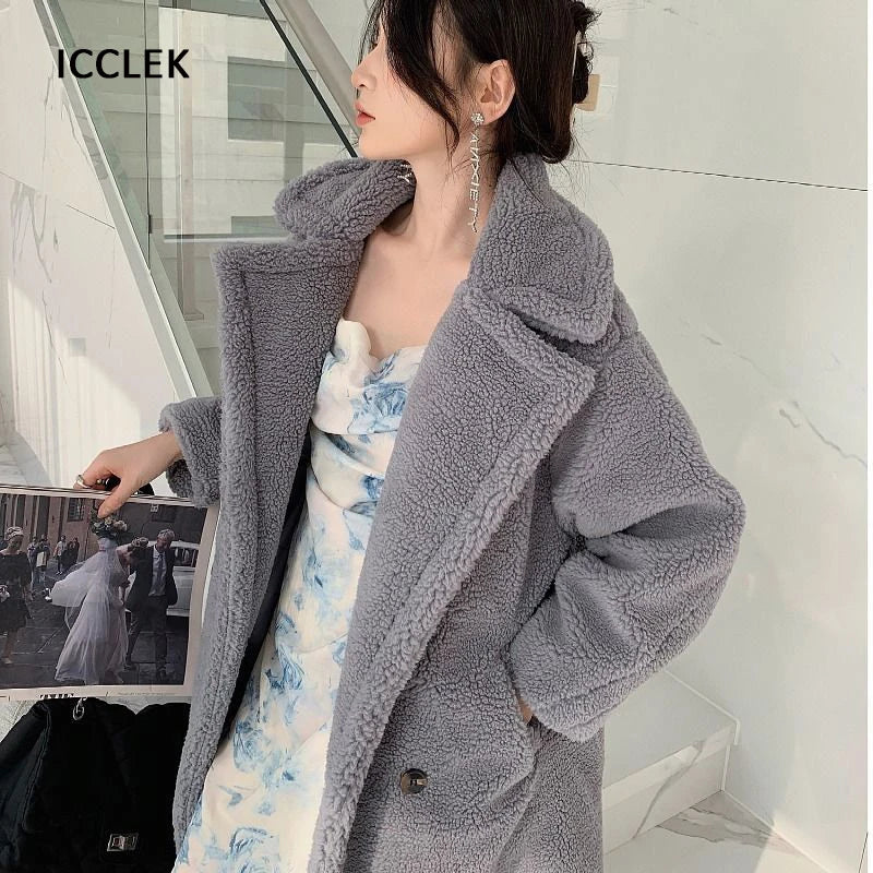 Women's Casual Loose Fit Faux Fur Coat – Thick, Warm, and Luxuriously Cozy Jacket