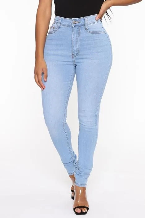 Slim Fit High Waist Denim Jeans for Women - Botvotee Skinny Skinny Jeans for Women