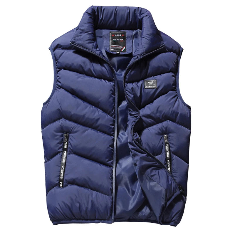Men's Padded Vest Jacket with Zipper Pockets - Lightweight & Warm