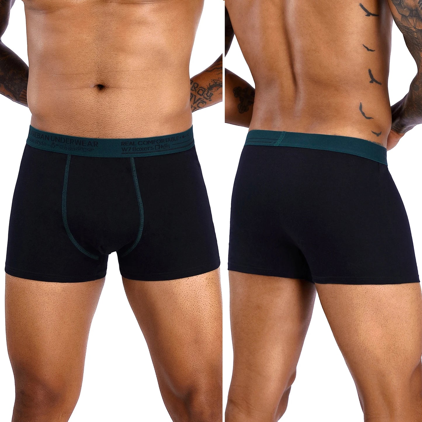 6-Pack Cotton Boxer Briefs for Men – Comfortable & Breathable Underwear Set