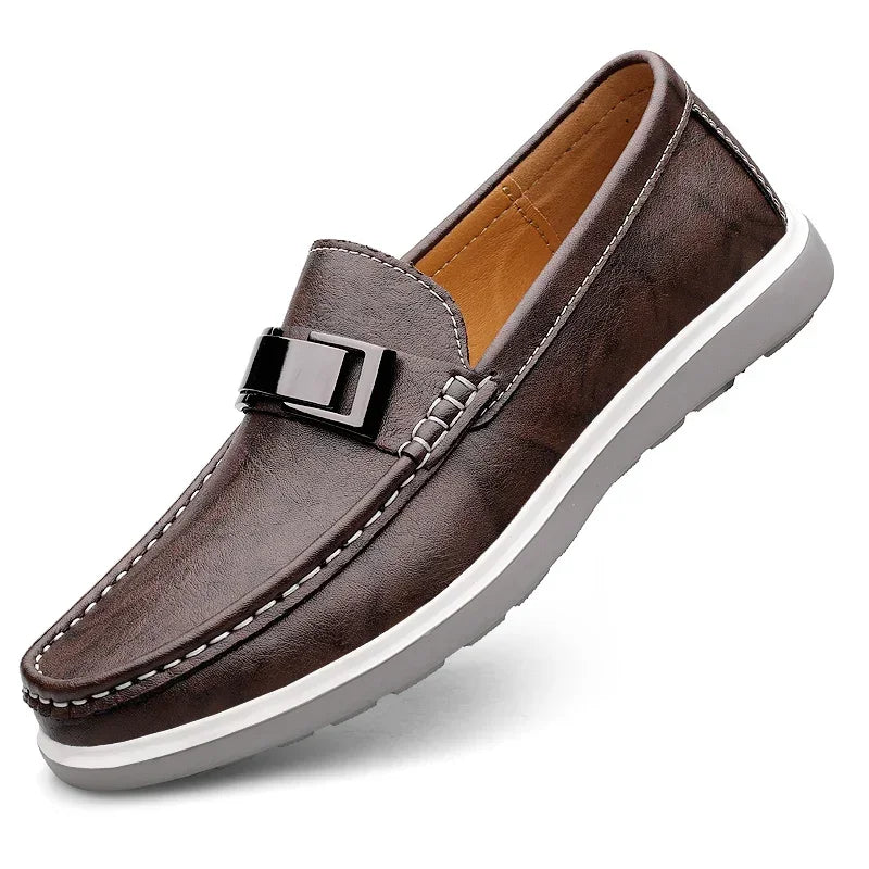 Men's Leather Casual Slip-On Loafers – Stylish and Comfortable Slip On