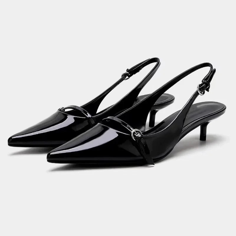 Women's Pointed Toe High Heels with Metal Buckle