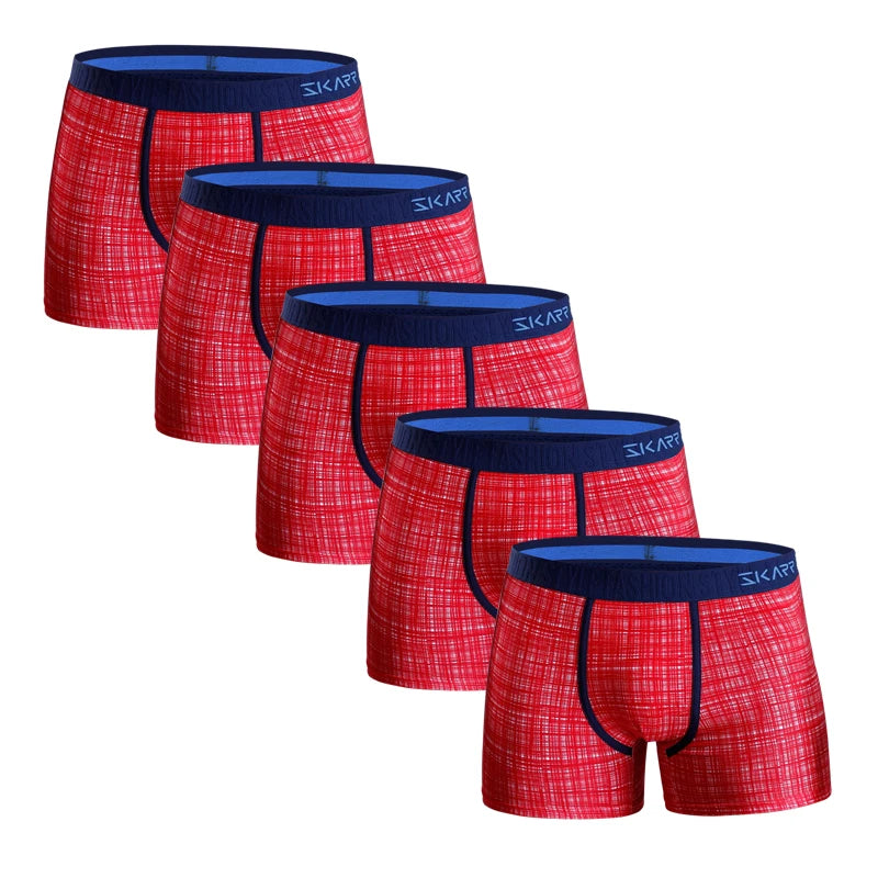 Premium 5-Pack Cotton Boxer Shorts for Men – Comfortable, Breathable Men's Underwear Set