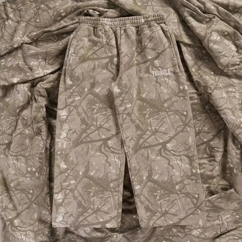 Men's Camouflage Print Loose Fit Wide Leg Pants