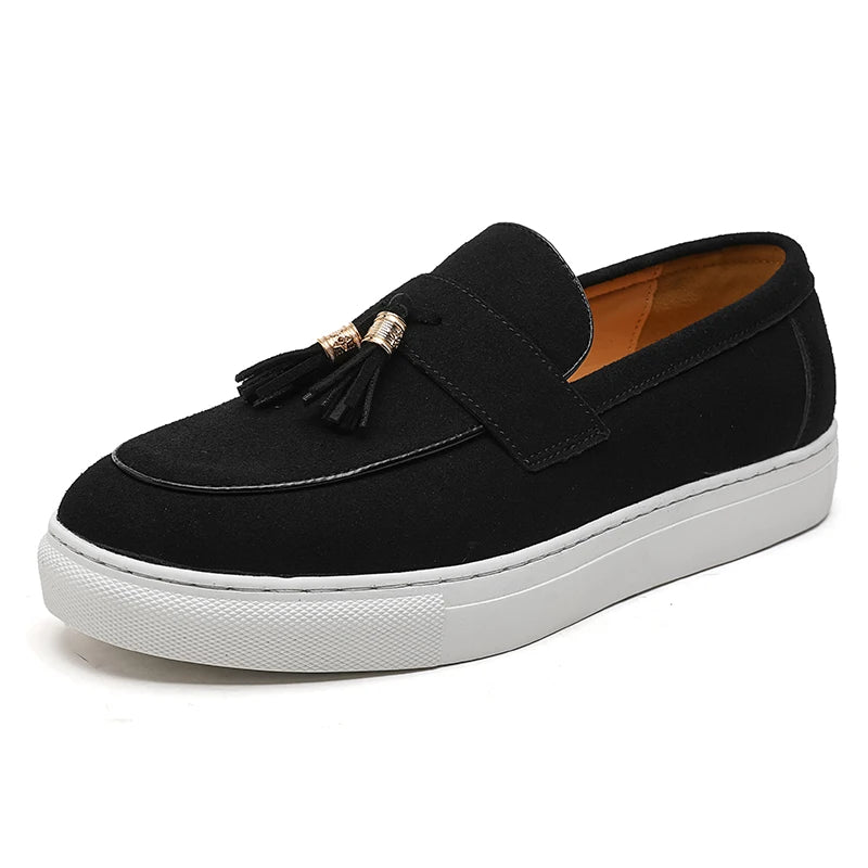 Luxury Men's Suede Tassel Loafers – Comfortable Stylish Dress Shoes