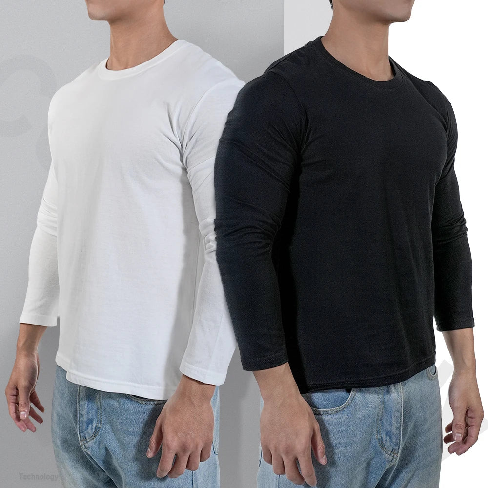 Men's Casual Long Cotton O-Neck Sweater