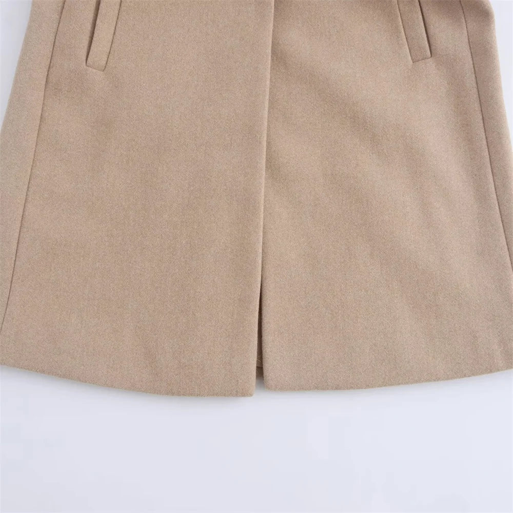 Women's Casual Button-Front Long Sleeve Lapel Coat