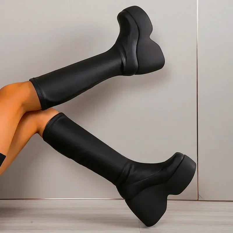 Elegant Chunky Platform Women's Boots