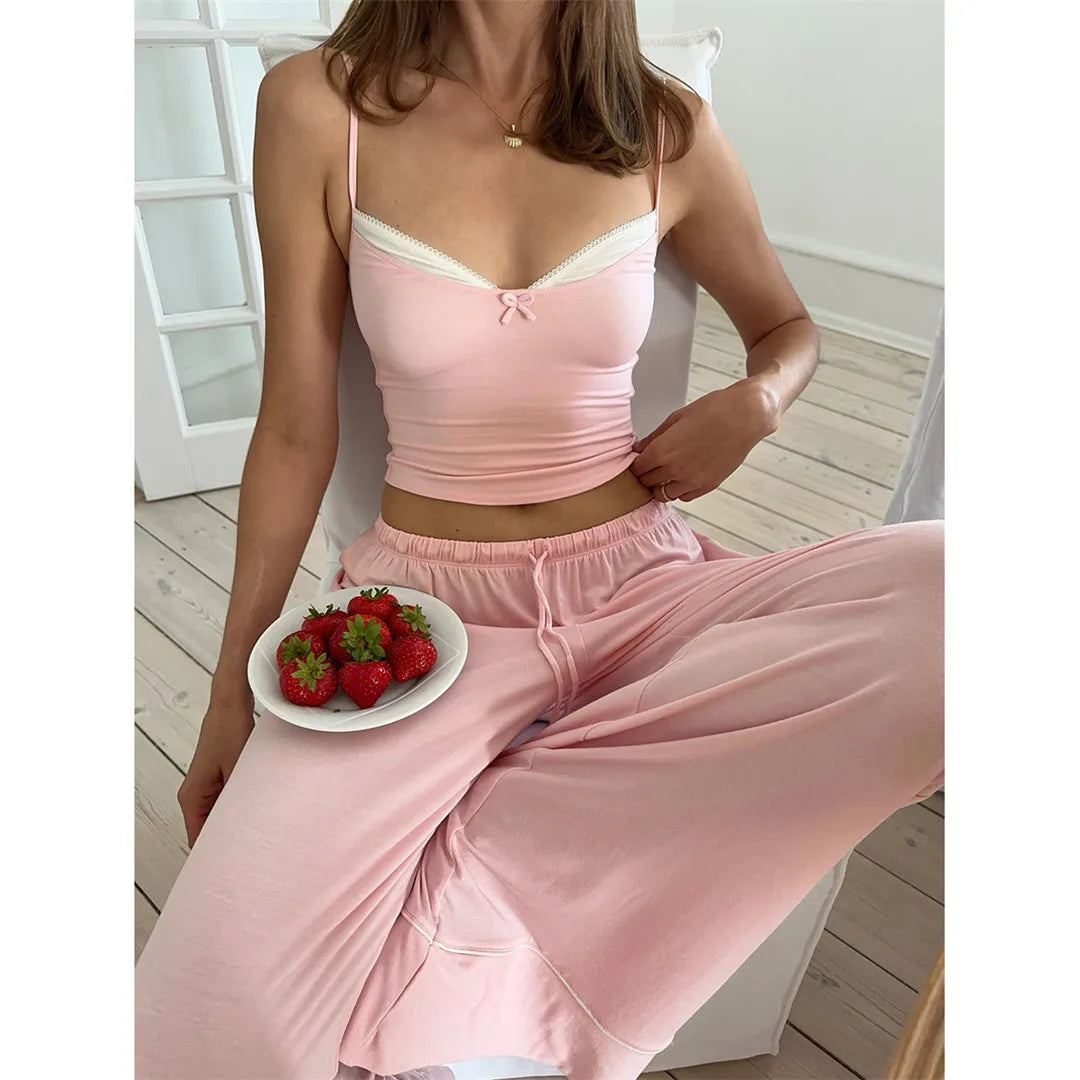Women's Two-Piece Vest and Loose Drawstring Pants Set