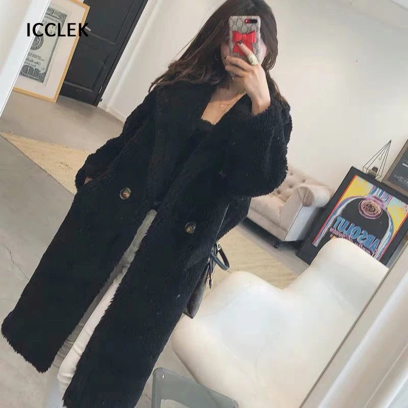 Women's Casual Loose Fit Faux Fur Coat – Thick, Warm, and Luxuriously Cozy Jacket
