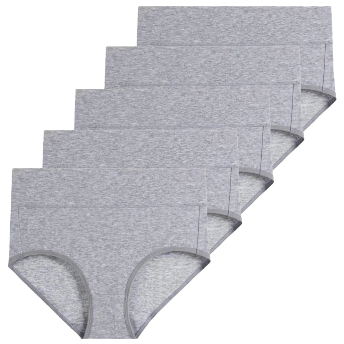 5-Piece Women's Breathable Cotton High-Cut Belly Control Panties