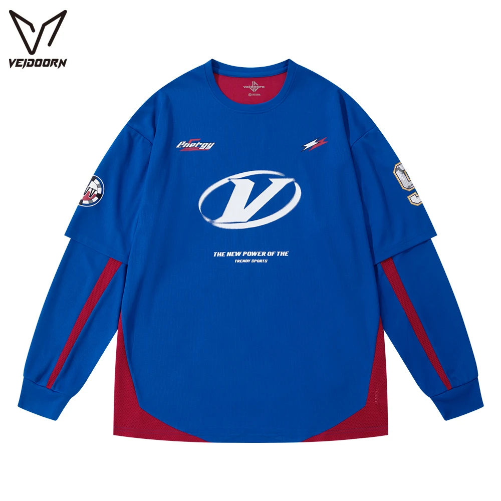 Veidoorn Men's Long Sleeve Athletic Workout Sweater – Comfortable Activewear for Men