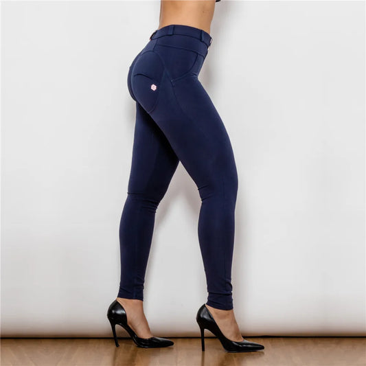 Women's Slim Fit Stretch Skinny Pants - High-Waisted Pencil Trousers with Push-Up Design