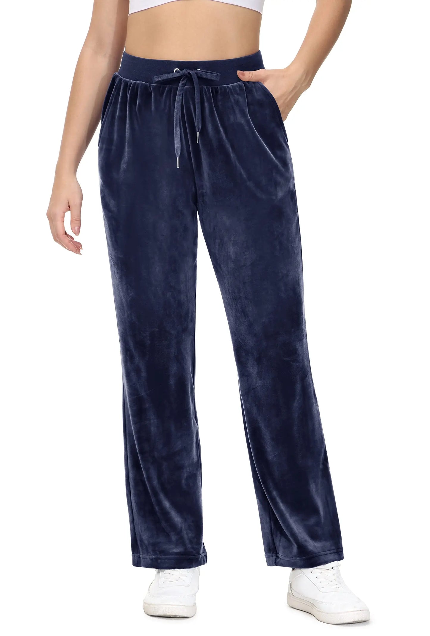 Women's Fleece Jogger Sweatpants with Drawstring and Elastic Waist