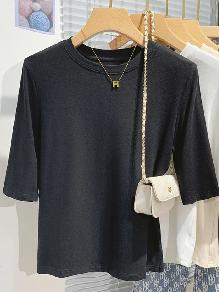 Women's Cotton Crew Neck T-Shirt – Soft & Comfortable Casual Tee