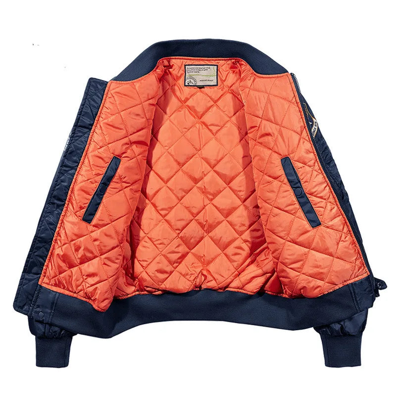 Men's Thick Warm MA-1 Aviator Pilot Style Bomber Jacket
