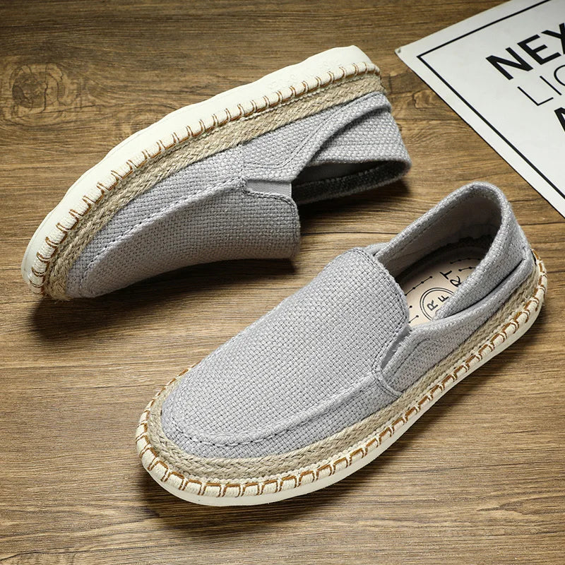 Men's Slip-On Cloth Loafers – Comfortable Flat Casual Shoes for Men