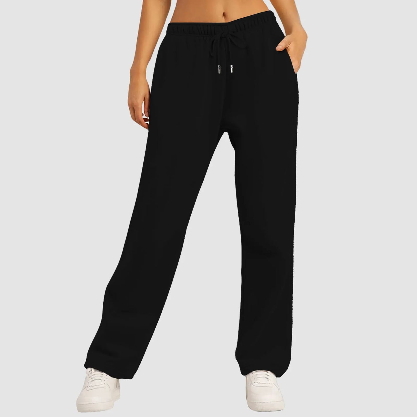 Women's Fleece-Lined Wide Leg Sweatpants/Joggers - Various Colors