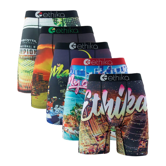ETHIKA 5-Pack Men's Breathable Mesh Underwear Boxers Shorts