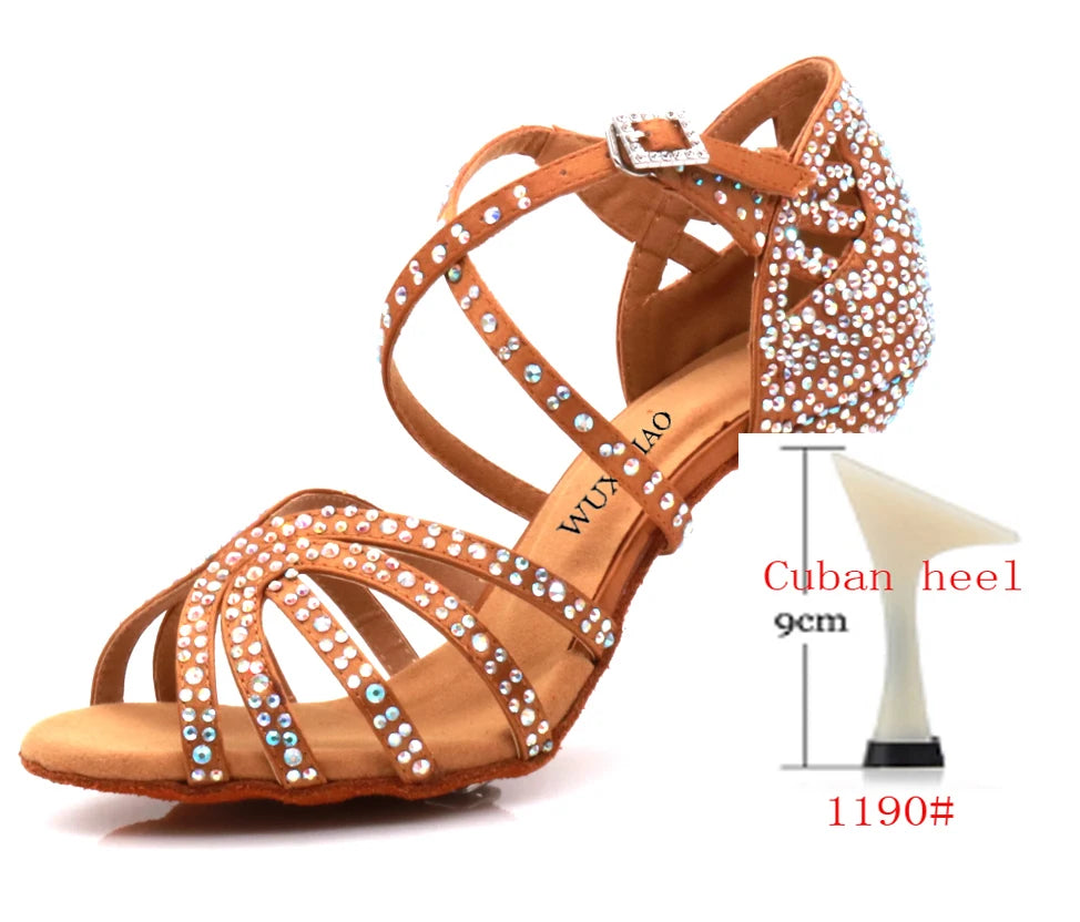WUXIJIAO Women's Rhinestone Decorated High Heels - Elegant Party & Evening Shoes for Women