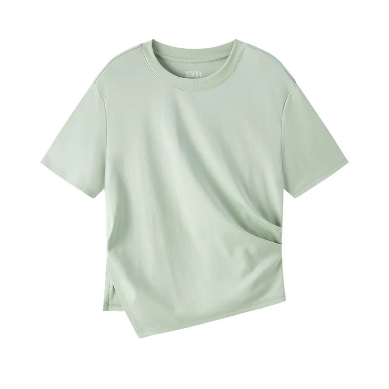 Slim Cotton T-Shirt for Women by Semir - Short Sleeve Stylish Tee