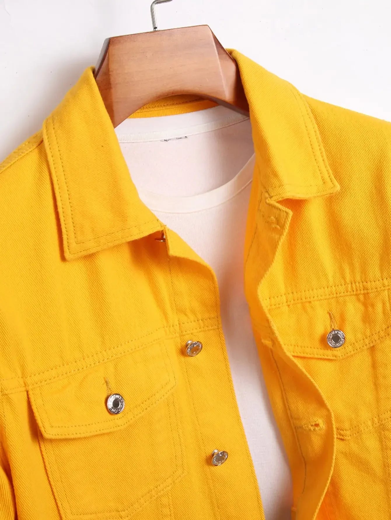 Men's Denim Style Letter Print Jacket – Stylish Casual Denim Jacket for Men