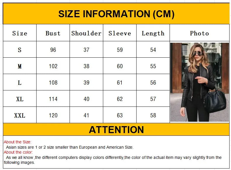 Women’s Stand Collar Faux Leather Jacket - Various Colors