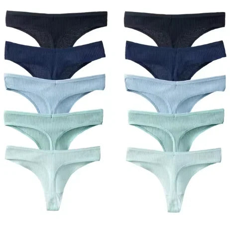 10Pack Women's Cotton Thongs - Comfortable Fit Thong's