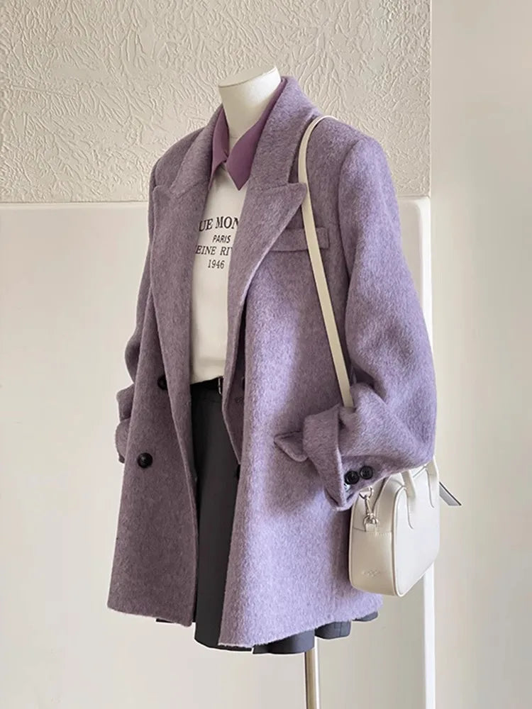 Women's Wool Suit Jacket - Short & Stylish Outerwear