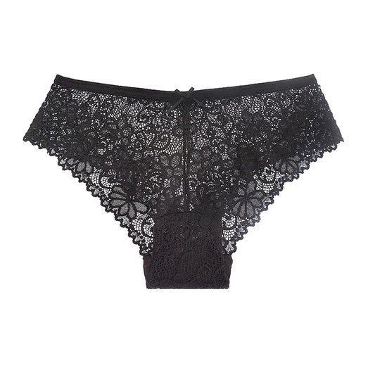 5-Piece Women's Lace Briefs Set - Transparent Low-Rise Panties