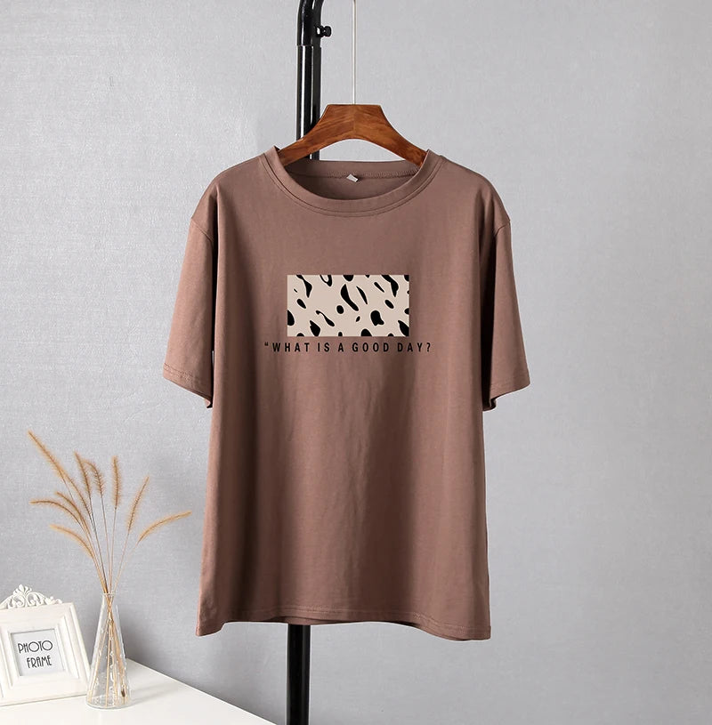 Women’s Oversized Cotton Leopard Print T-Shirt - Hirsionsan Fashion Top