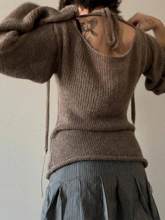 Long Sleeve Boat Neck Knit Sweater - Various Colors