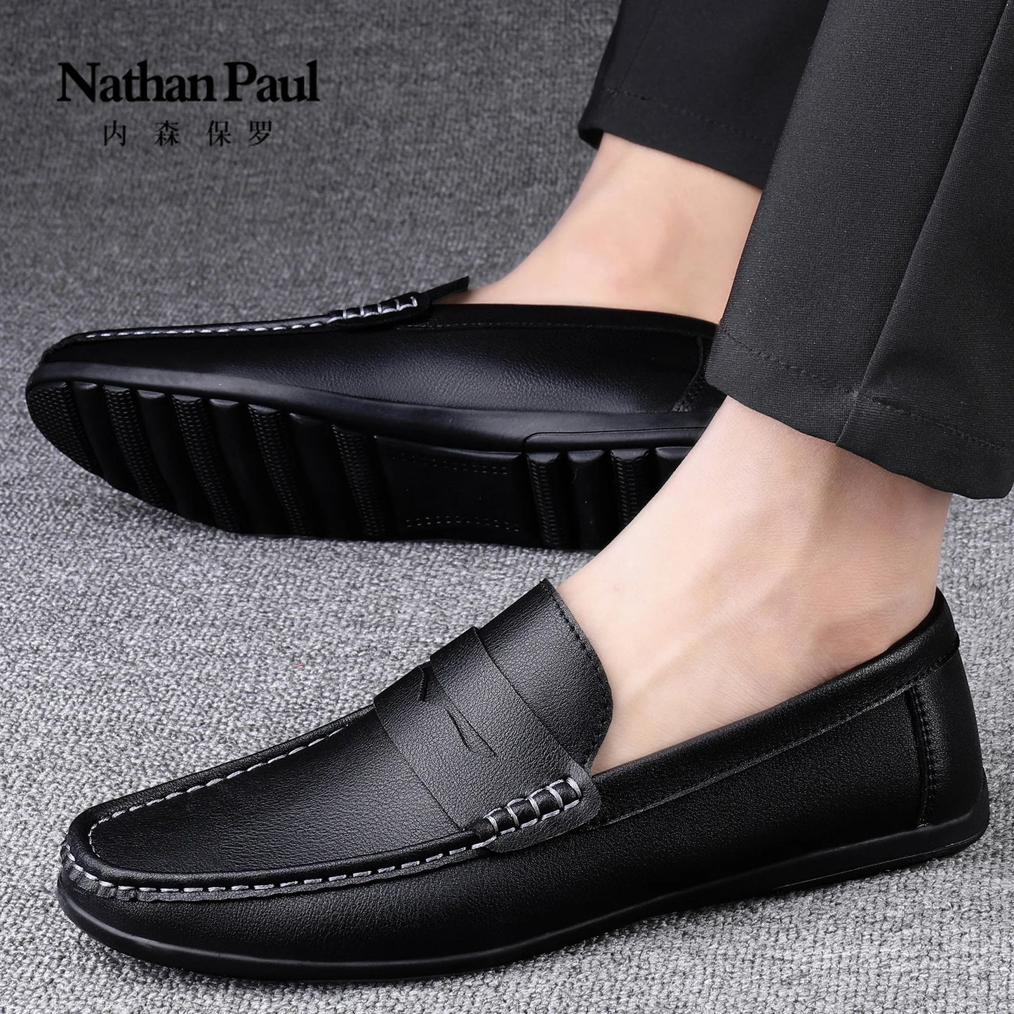 Men's Faux Leather Flat Shoes - Stylish & Comfortable Men's Flat Dress Shoes