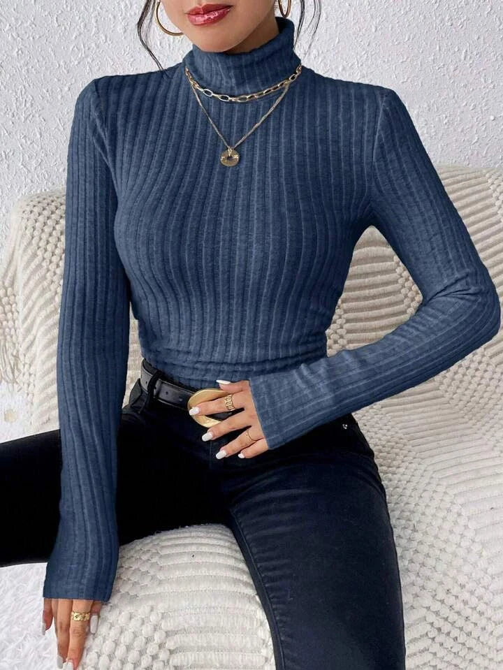 Women's Long Sleeve Slim Fit Turtleneck Sweater