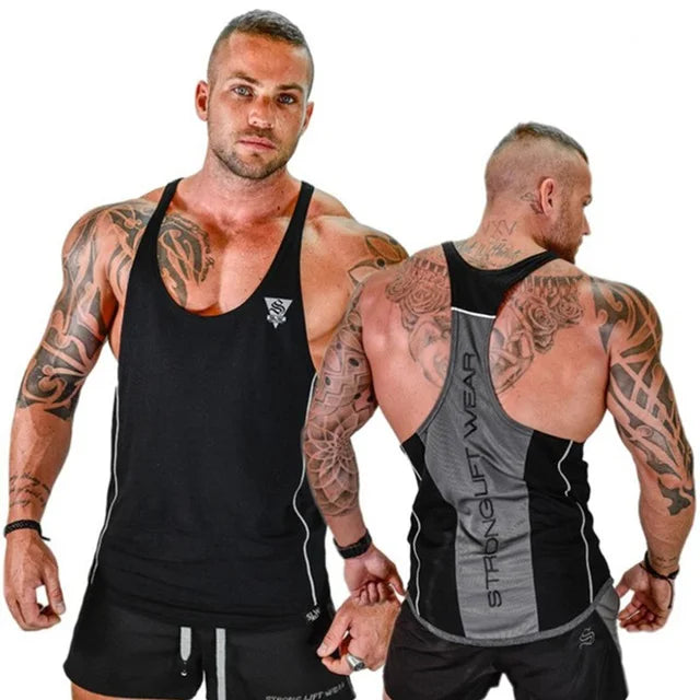 Men's Sleeveless Cotton Gym Tank Top - Various Colors
