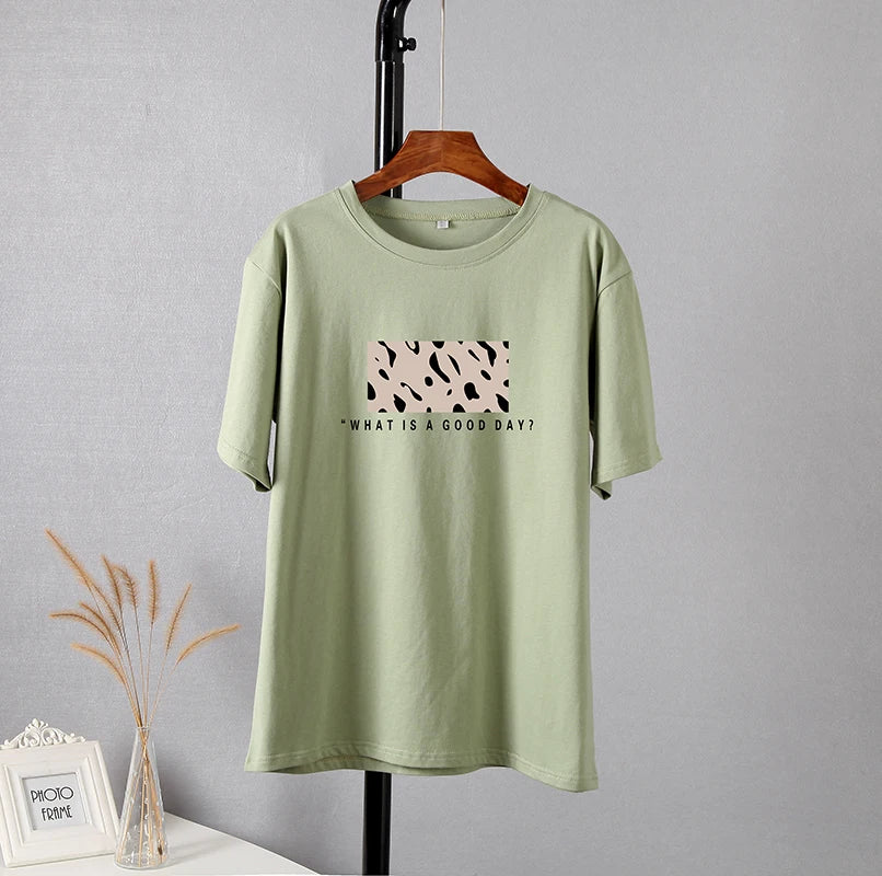 Women’s Oversized Cotton Leopard Print T-Shirt - Hirsionsan Fashion Top