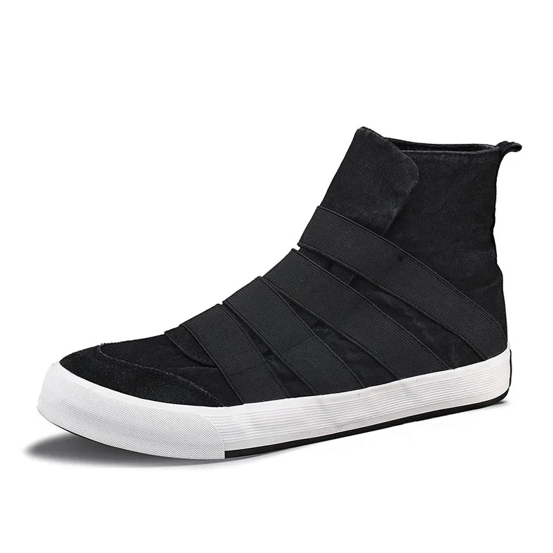 Men's High Top Slip-On Canvas Sneakers - Stylish & Comfortable Flats