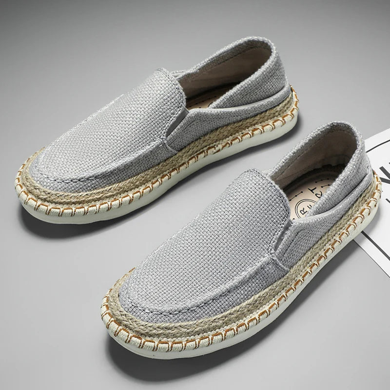 Men's Slip-On Cloth Loafers – Comfortable Flat Casual Shoes for Men