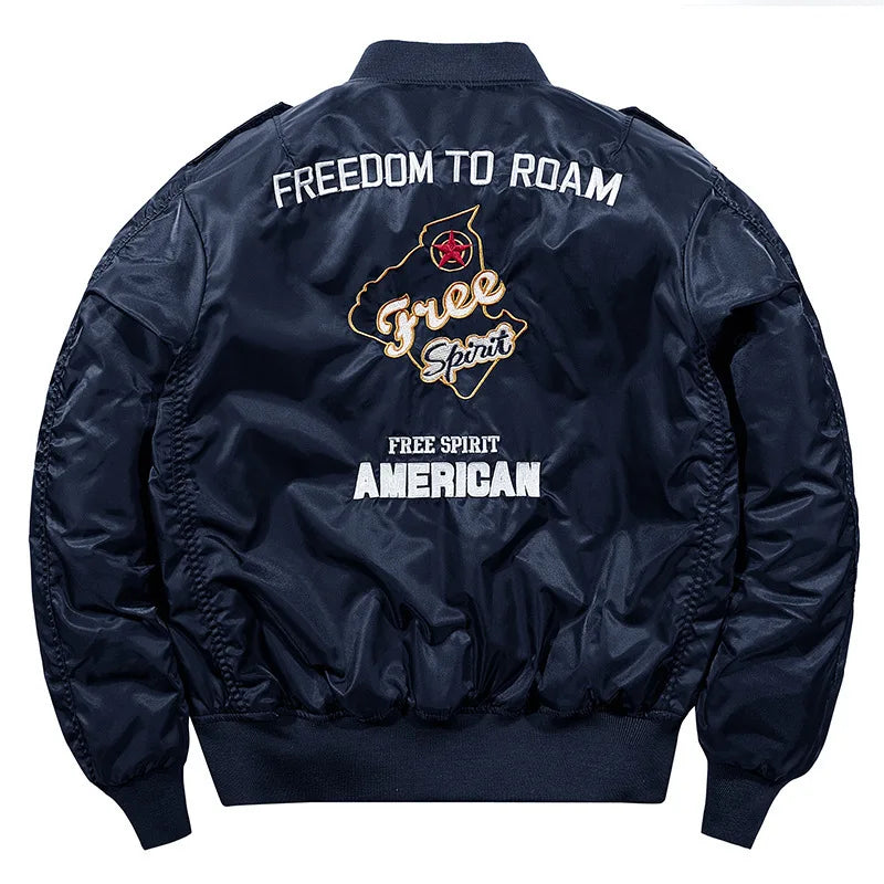 Men's Thick Warm MA-1 Aviator Pilot Style Bomber Jacket