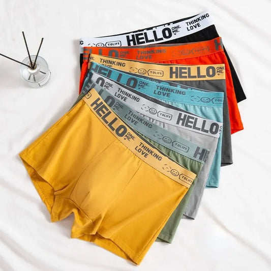 6-Piece Men's Cotton Underwear Set - Breathable Boxer Shorts - Various Colors