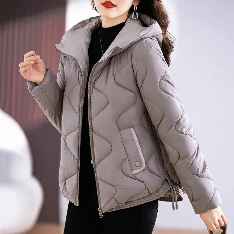 Women's Hooded Winter Parka Jacket – Thick, Warm Cotton-Padded Coat