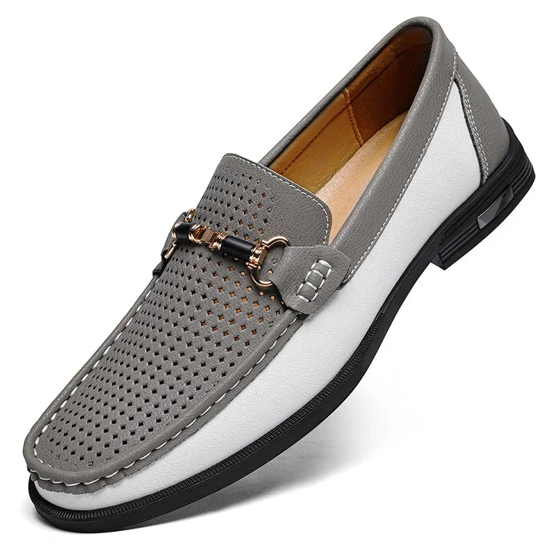Men's Genuine Leather Loafers – Casual Slip-On Dress Shoes for Men