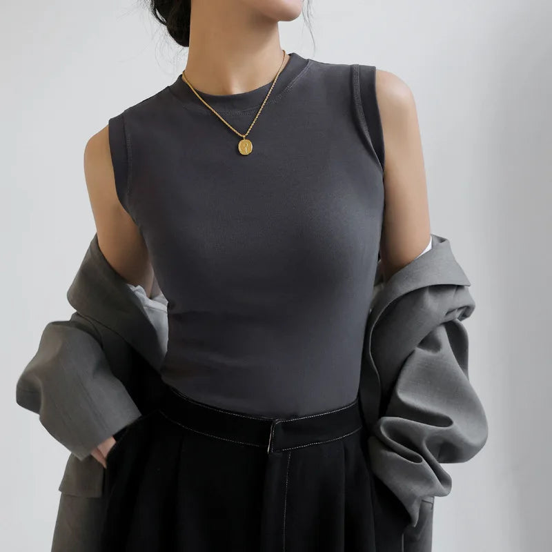 Women's Cotton Round Neck Camisole Vest