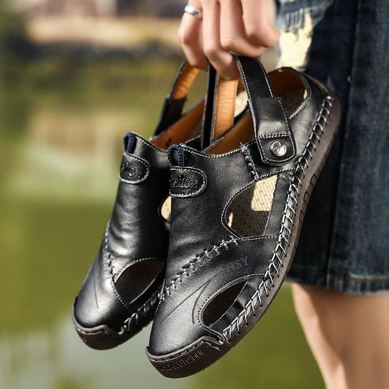 Classic Roman Sandals for Men in Faux Leather