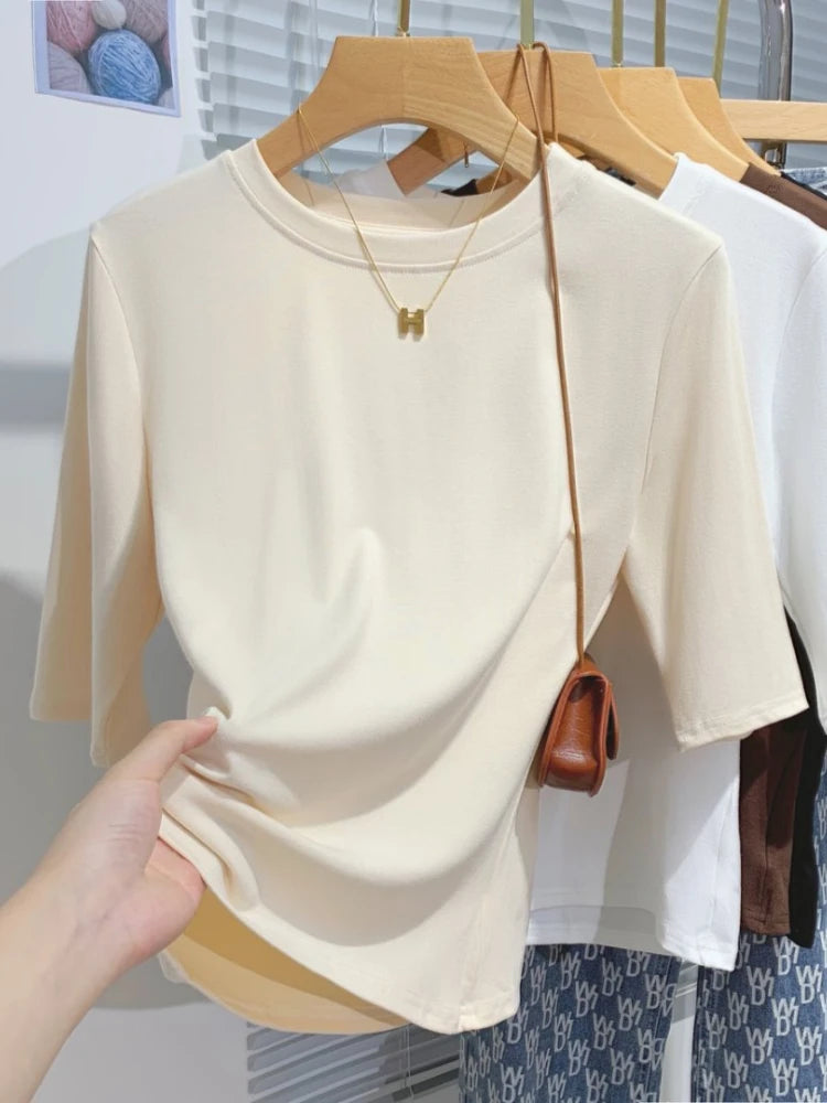 Women's Cotton Crew Neck T-Shirt – Soft & Comfortable Casual Tee