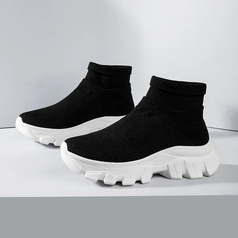 Women's Light Ankle Sock Boots – With Non-Slip Thick Soles - Various Colors