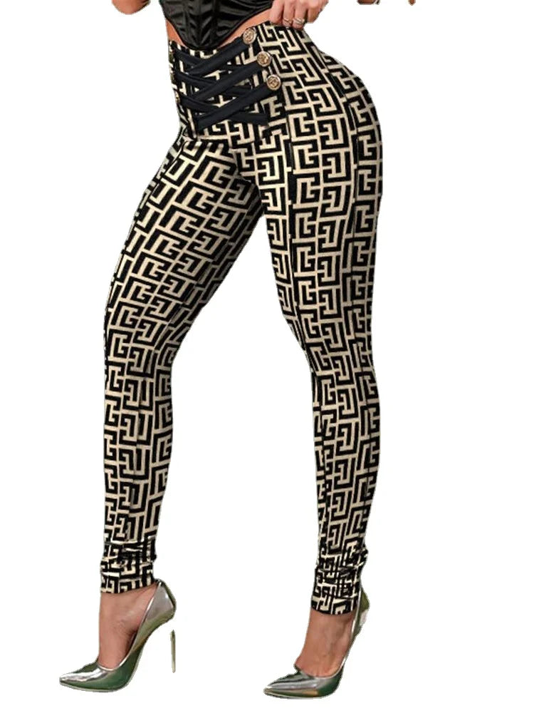 Women's Criss Cross High Waist Skinny Pencil Pants