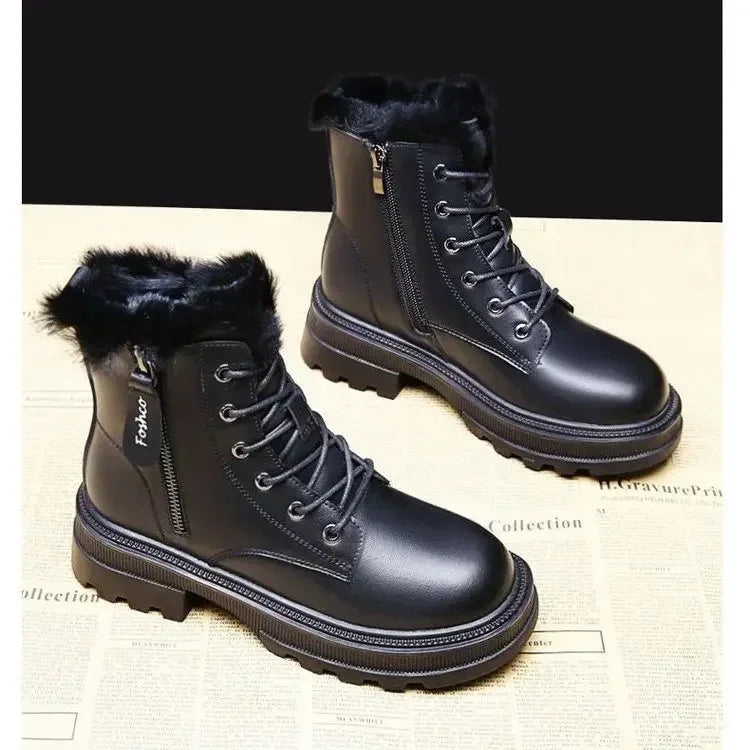 Women's Plush Warm Medium Boots – Insulated, Cozy, Thickened Winter Footwear