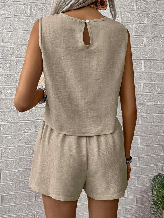 Women's 2-Piece Matching Tank Top And Shorts Set