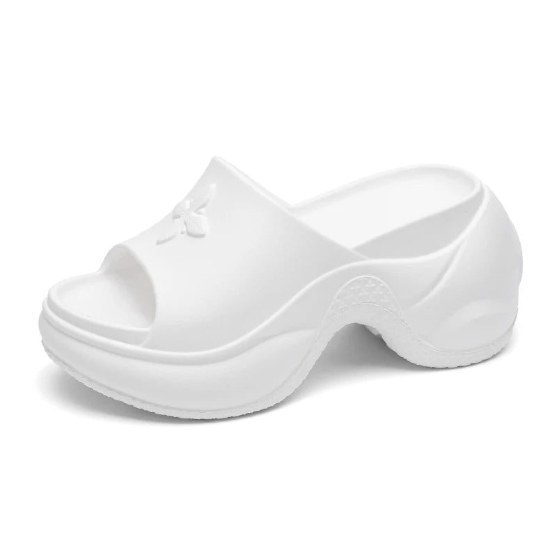 Women’s Thick Sole Wedge Heels – 9cm Chunky Platform Slippers